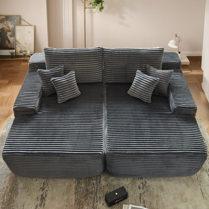 Canapé méridienne double OVIOS Long Plush sans assemblage requis