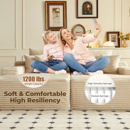 Canapé méridienne double OVIOS Long Plush sans assemblage requis