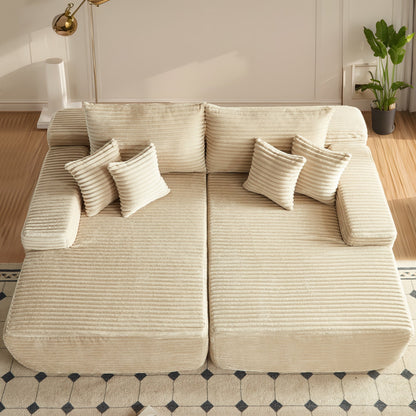 Canapé méridienne double OVIOS Long Plush sans assemblage requis