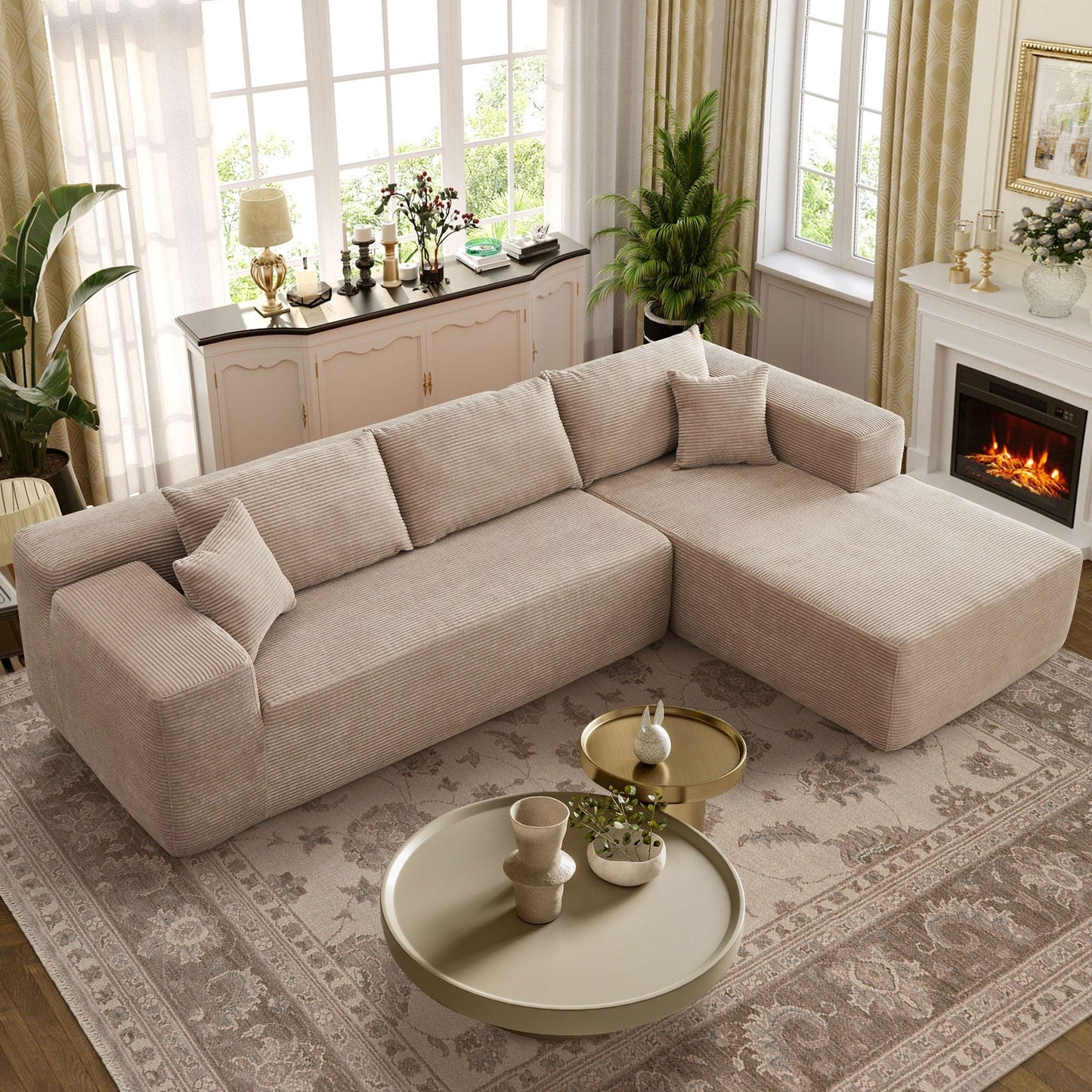 Canapé méridienne OVIOS Pit Stripes sans assemblage requis