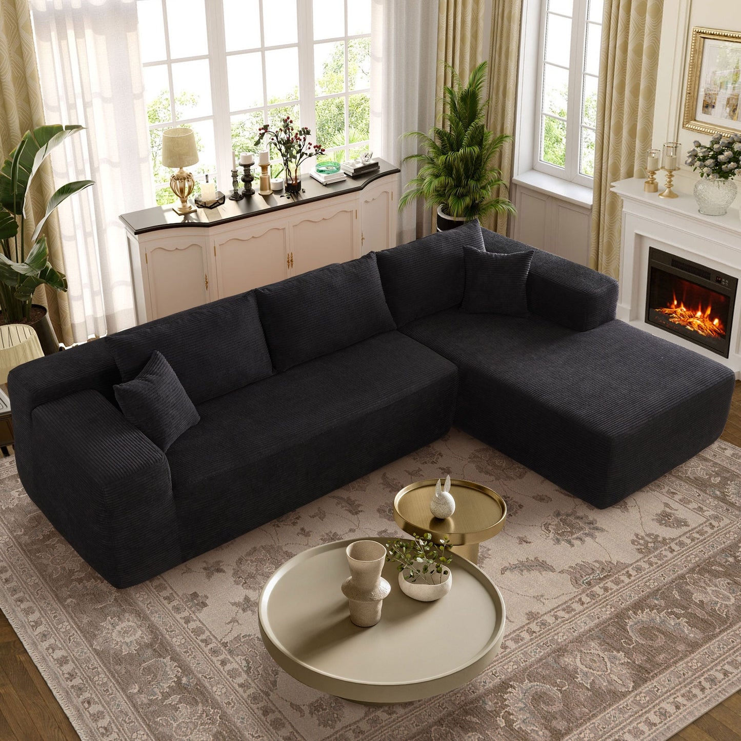 Canapé méridienne OVIOS Pit Stripes sans assemblage requis