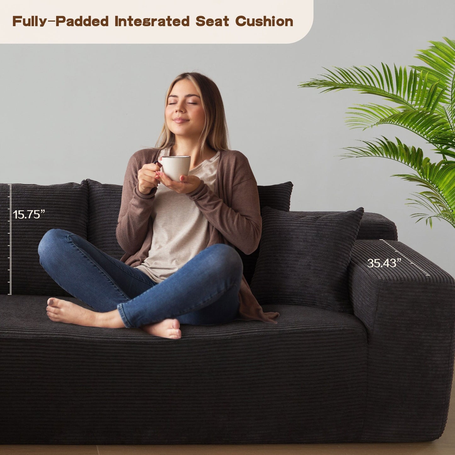 Canapé méridienne OVIOS Pit Stripes sans assemblage requis