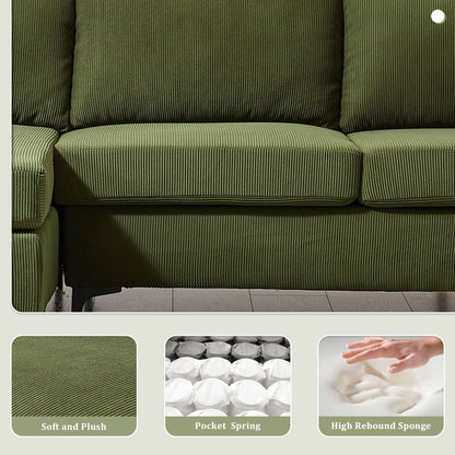 Canapé méridienne réversible OVIOS avec coussins moelleux et pieds en métal