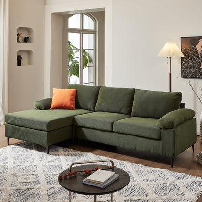 Canapé méridienne réversible OVIOS avec coussins moelleux et pieds en métal