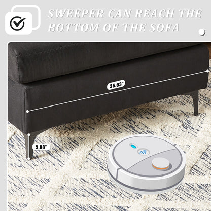 Canapé méridienne réversible OVIOS avec coussins moelleux et pieds en métal