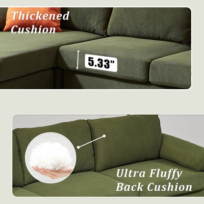 Canapé méridienne réversible OVIOS avec coussins moelleux et pieds en métal