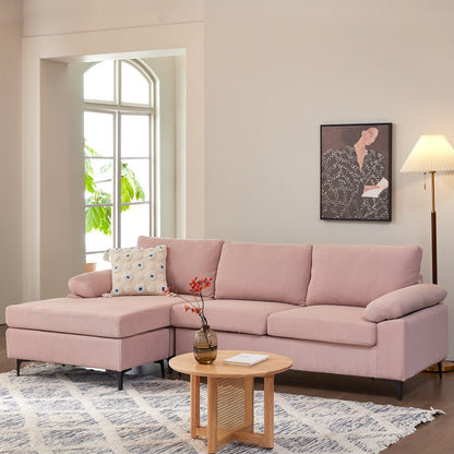 Canapé méridienne réversible OVIOS avec coussins moelleux et pieds en métal