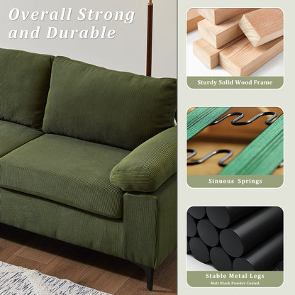 Canapé méridienne réversible OVIOS avec coussins moelleux et pieds en métal