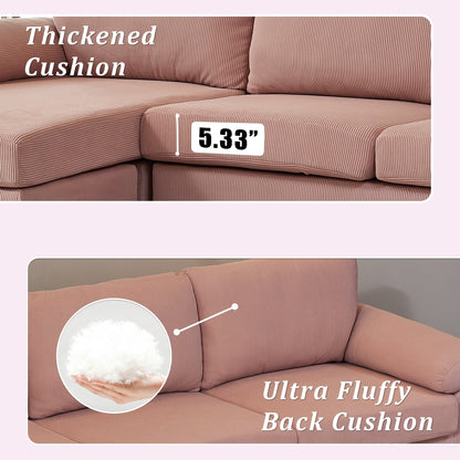 Canapé méridienne réversible OVIOS avec coussins moelleux et pieds en métal