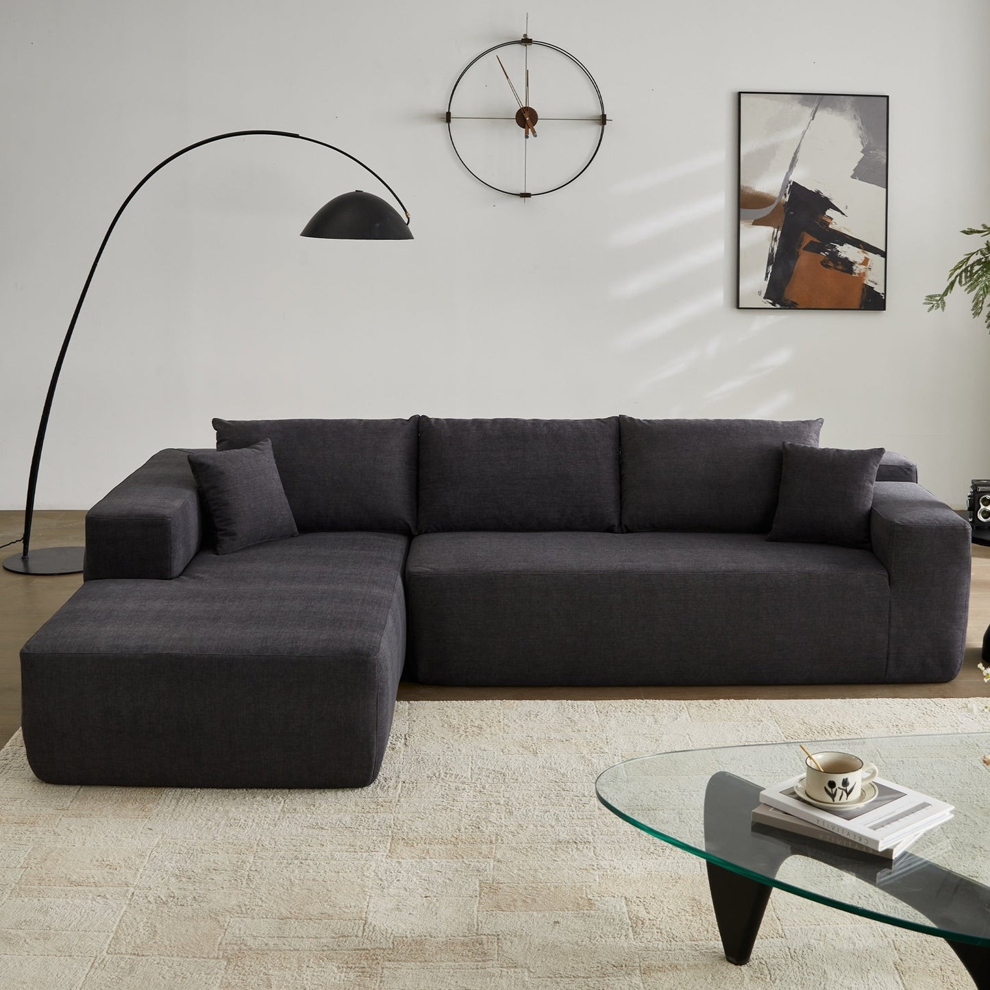 Canapé méridienne OVIOS résistant aux rayures, aucun assemblage requis