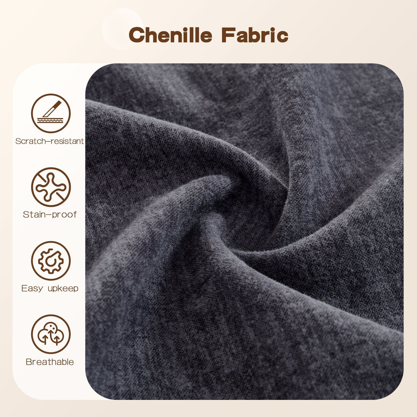 Canapé méridienne OVIOS résistant aux rayures, aucun assemblage requis