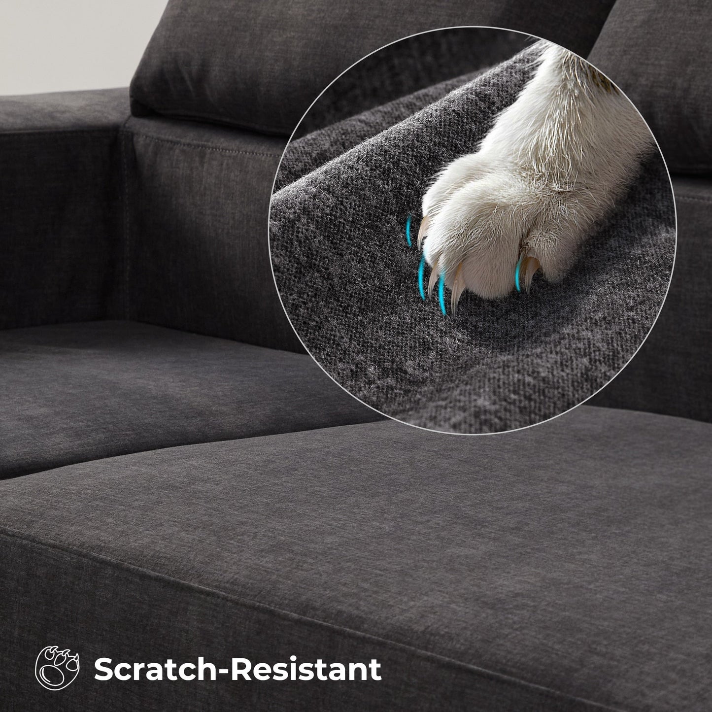 Canapé méridienne OVIOS résistant aux rayures, aucun assemblage requis