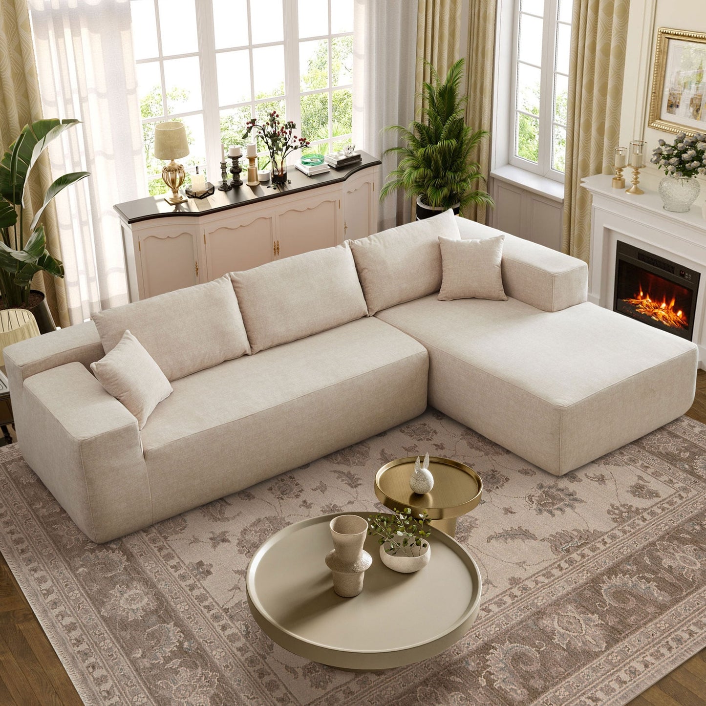 Canapé méridienne OVIOS résistant aux rayures, aucun assemblage requis