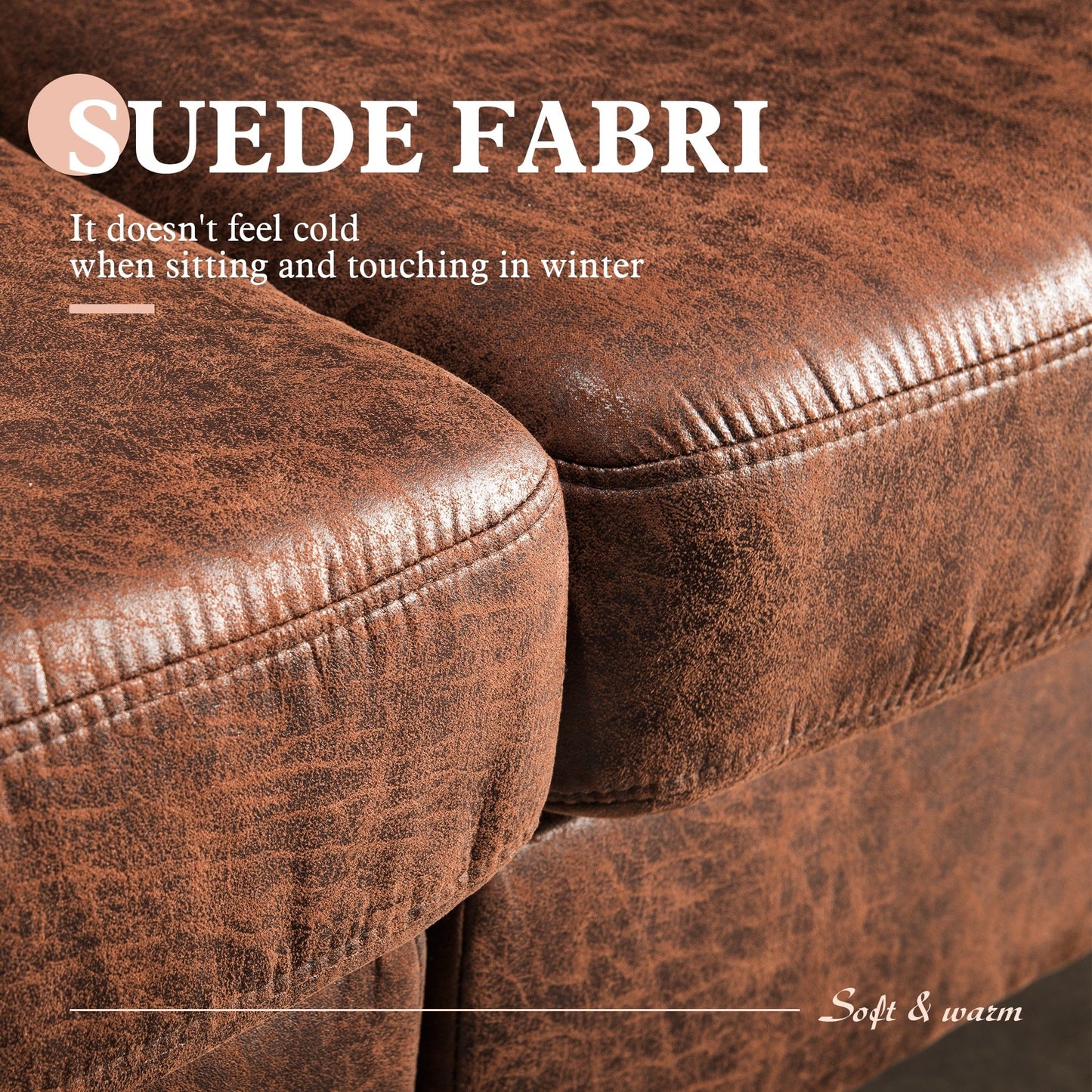 Canapé méridienne réversible en daim du milieu du siècle OVIOS avec pieds en métal