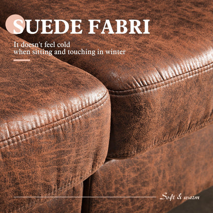 Canapé méridienne réversible en daim du milieu du siècle OVIOS avec pieds en métal