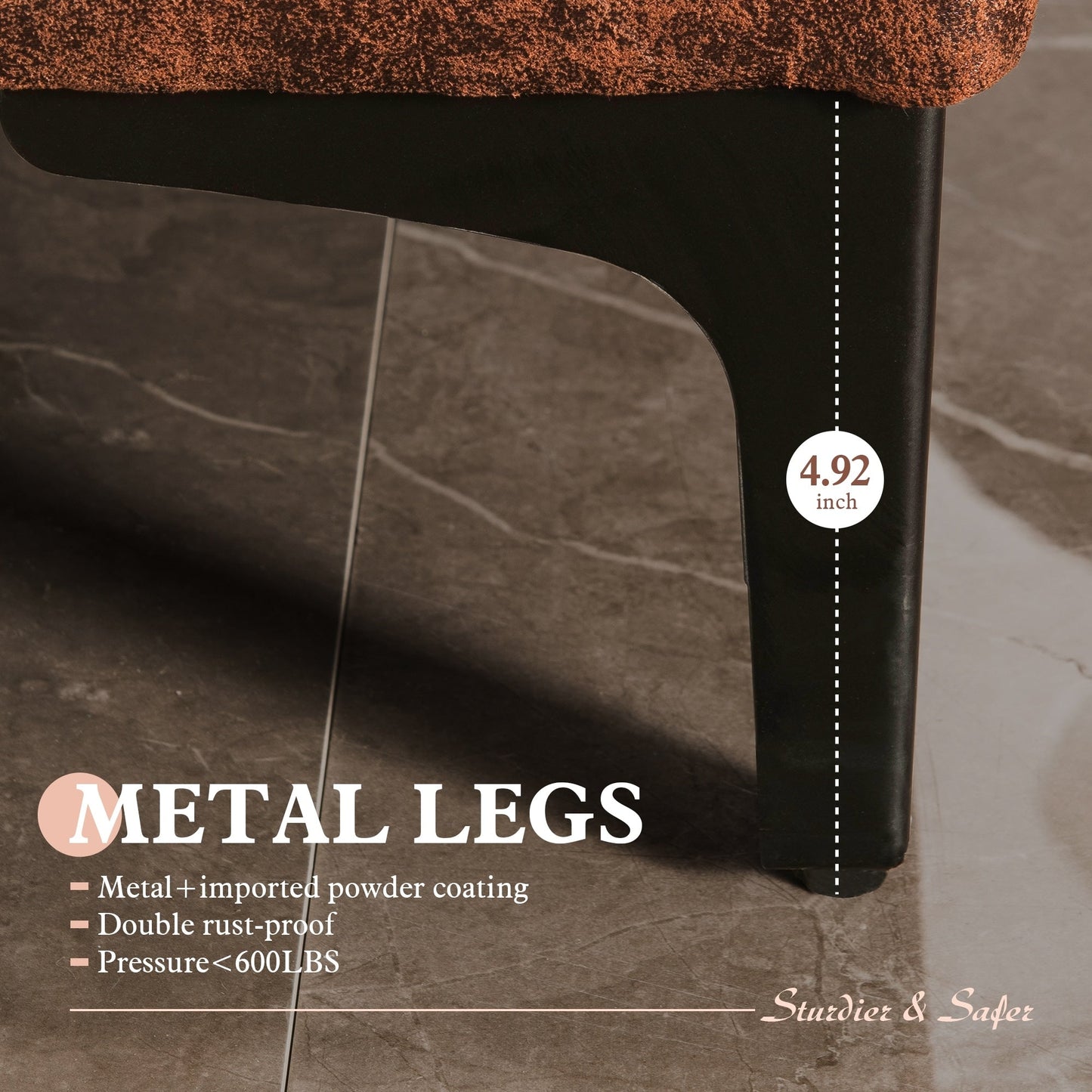 Canapé méridienne réversible en daim du milieu du siècle OVIOS avec pieds en métal