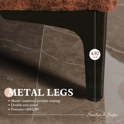 Canapé méridienne réversible en daim du milieu du siècle OVIOS avec pieds en métal