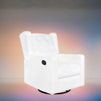 Fauteuil inclinable pivotant Octavia en bois massif et microfibre, pour salon et chambre à coucher