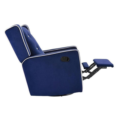 Fauteuil inclinable pivotant Octavia en bois massif et microfibre, pour salon et chambre à coucher