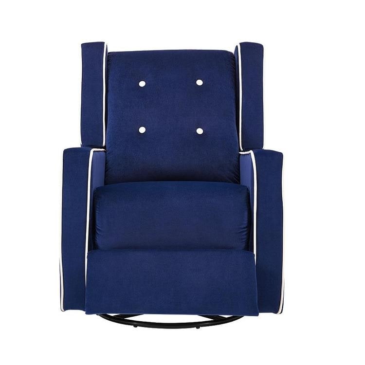 Fauteuil inclinable pivotant Octavia en bois massif et microfibre, pour salon et chambre à coucher