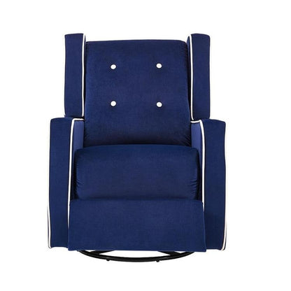 Fauteuil inclinable pivotant Octavia en bois massif et microfibre, pour salon et chambre à coucher