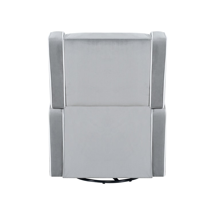 Fauteuil inclinable pivotant Octavia en bois massif et microfibre, pour salon et chambre à coucher