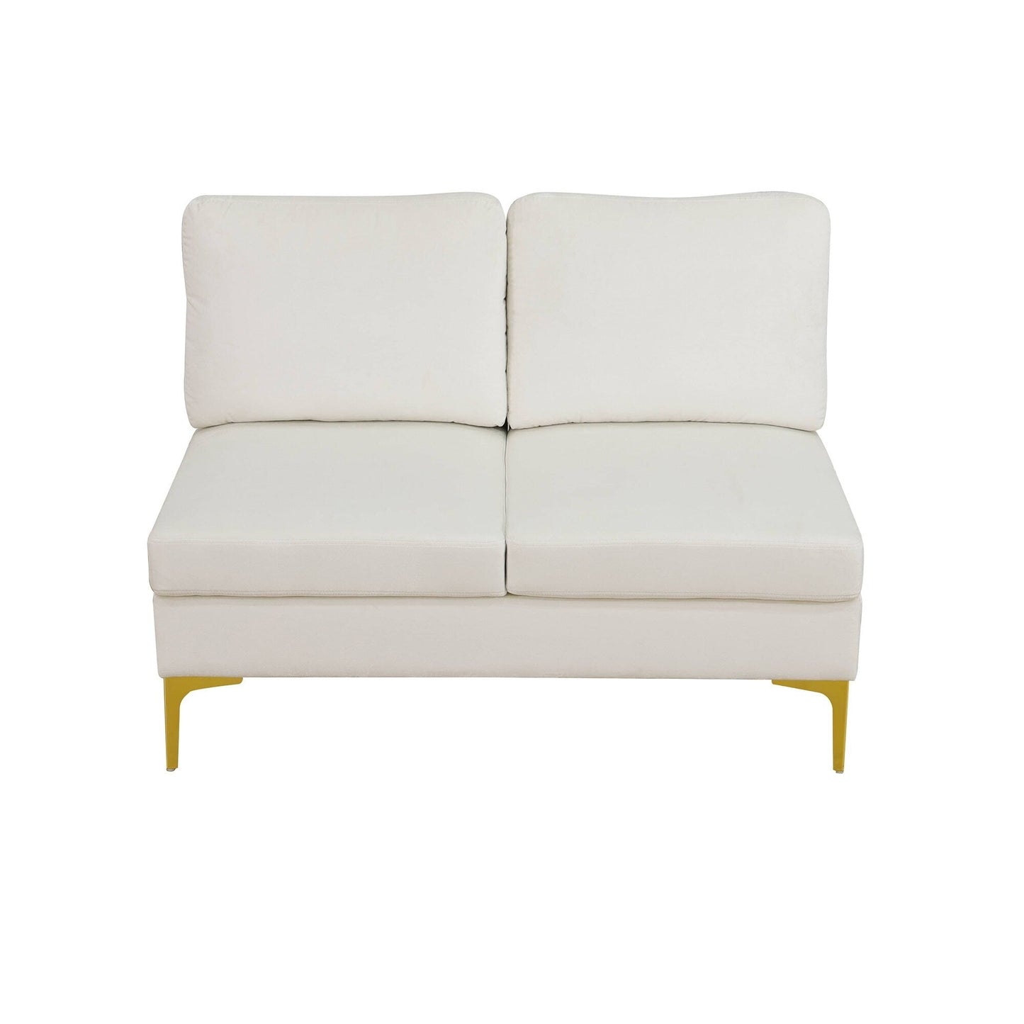 Ensemble de canapés de salon 3 pièces en forme de U en tissu blanc cassé et moelleux