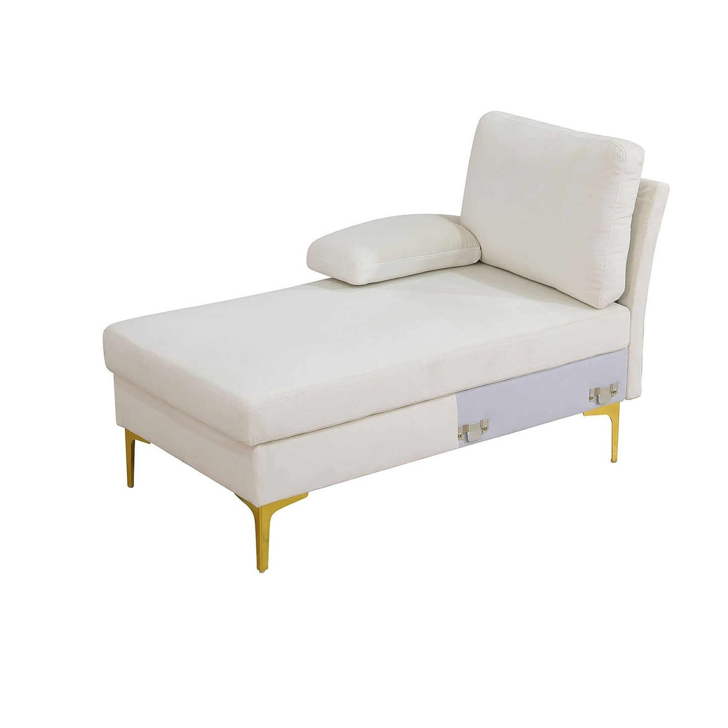 Ensemble de canapés de salon 3 pièces en forme de U en tissu blanc cassé et moelleux