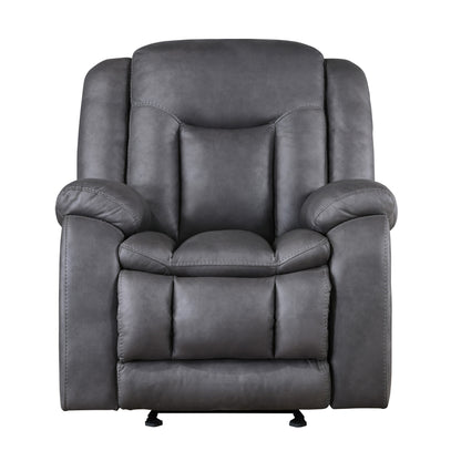 Fauteuil inclinable manuel Olaf, similicuir gris foncé moelleux
