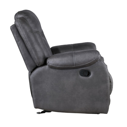 Fauteuil inclinable manuel Olaf, similicuir gris foncé moelleux