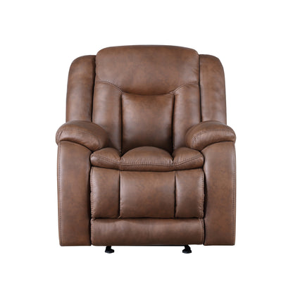 Fauteuil inclinable électrique Olaf, repose-pieds, similicuir marron selle