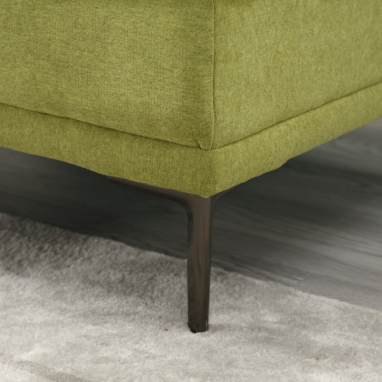 Canapé causeuse en lin Olive Modern 102.36 avec accoudoirs réglables et coussins capitonnés pour le salon