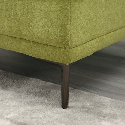 Canapé causeuse en lin Olive Modern 102.36 avec accoudoirs réglables et coussins capitonnés pour le salon