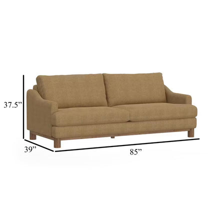 Canapé Olum, 2 coussins décoratifs, 85 pouces, moderne, polyester marron cappuccino