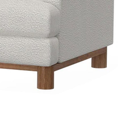 Canapé Olum, 2 coussins décoratifs, moderne, 215 cm, polyester blanc crème