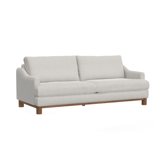 Canapé Olum, 2 coussins décoratifs, moderne, 215 cm, polyester blanc crème
