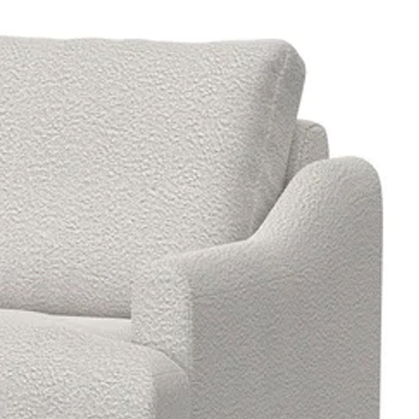 Canapé Olum, 2 coussins décoratifs, moderne, 215 cm, polyester blanc crème