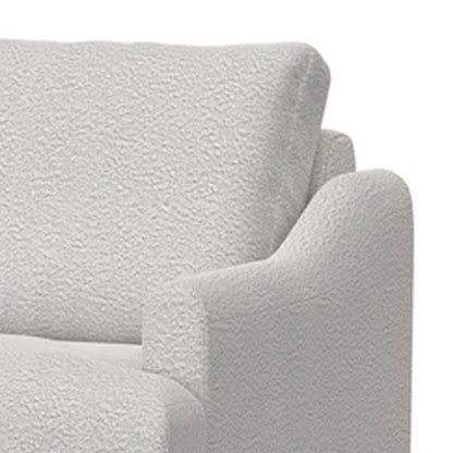 Canapé Olum, 2 coussins décoratifs, moderne, 215 cm, polyester blanc crème