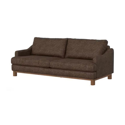 Canapé Olum, 2 coussins décoratifs, moderne, 85 pouces, similicuir marron foncé