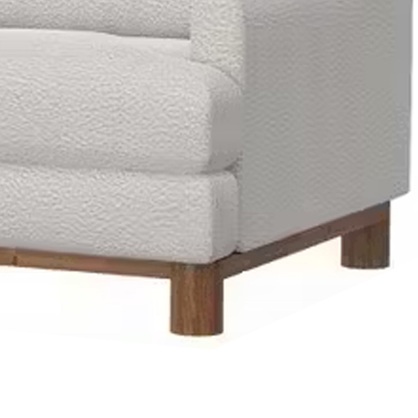 Canapé Olum, 2 coussins décoratifs, moderne, 215 cm, polyester blanc vison