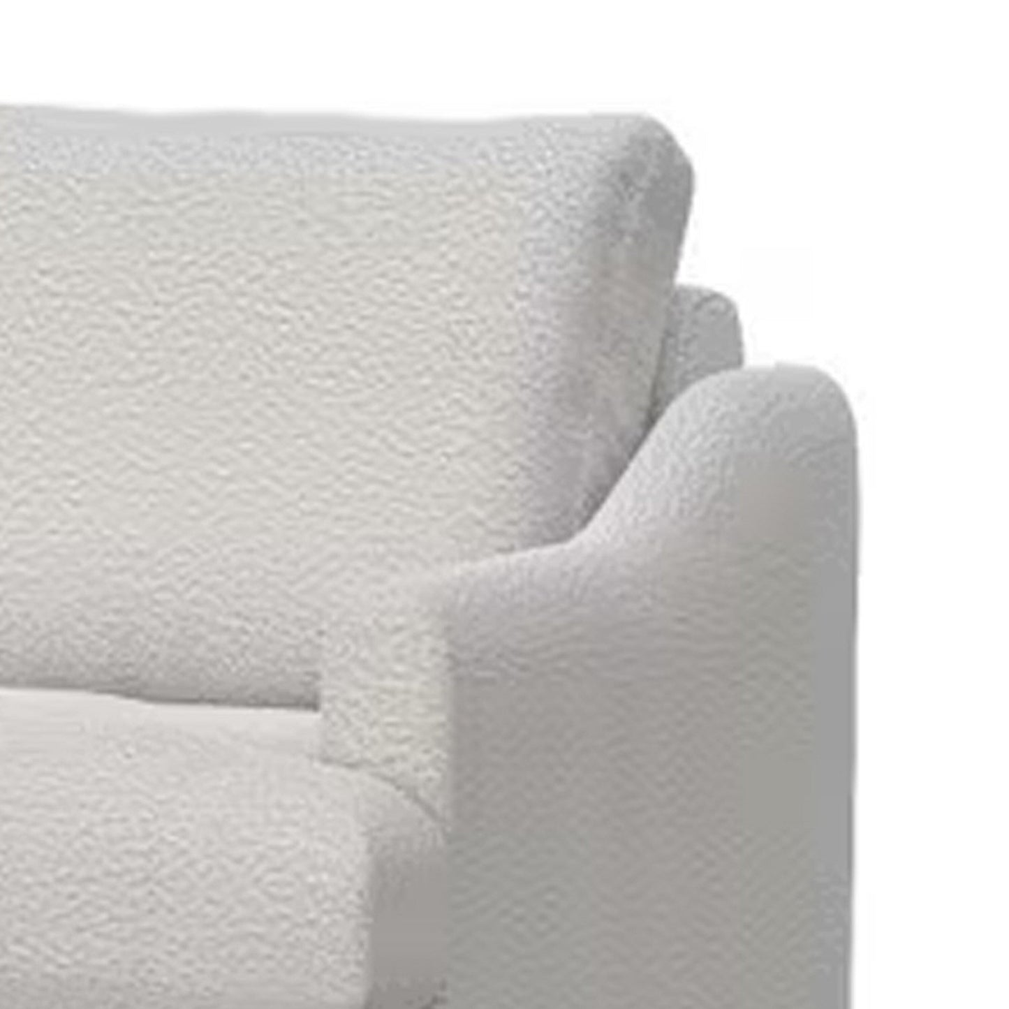 Canapé Olum, 2 coussins décoratifs, moderne, 215 cm, polyester blanc vison