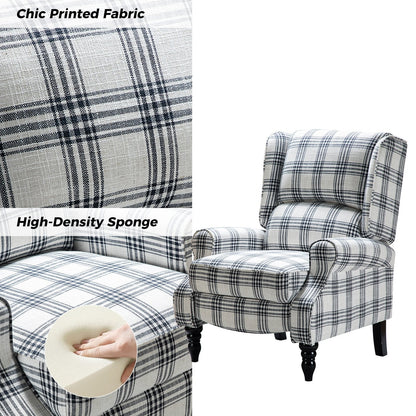 Fauteuil inclinable manuel classique rembourré Olympus avec pieds en bois massif, lot de 2 par HULALA HOME