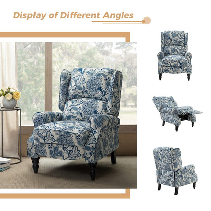 Fauteuil inclinable manuel classique rembourré Olympus avec pieds en bois massif, lot de 2 par HULALA HOME