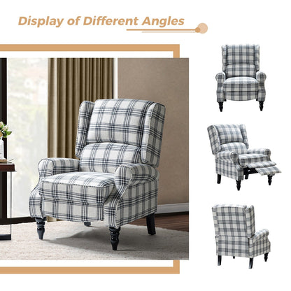 Fauteuil inclinable manuel classique rembourré Olympus avec pieds en bois massif, lot de 2 par HULALA HOME