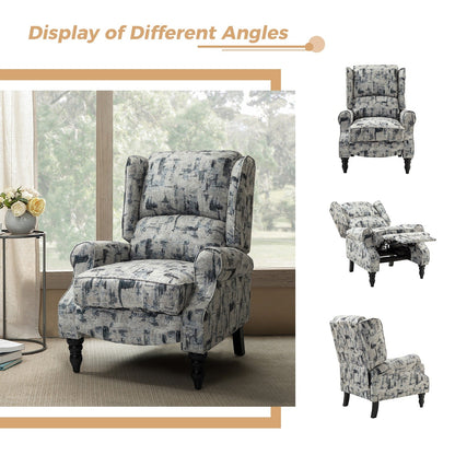 Fauteuil inclinable manuel classique rembourré Olympus avec pieds en bois massif, lot de 2 par HULALA HOME