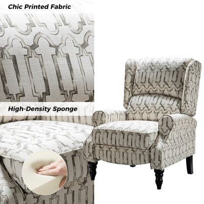 Fauteuil inclinable manuel classique rembourré Olympus avec pieds en bois massif par HULALA HOME