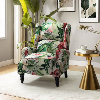 Fauteuil inclinable manuel classique rembourré Olympus avec pieds en bois massif par HULALA HOME