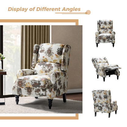 Fauteuil inclinable manuel classique rembourré Olympus avec pieds en bois massif par HULALA HOME