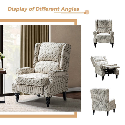 Fauteuil inclinable manuel classique rembourré Olympus avec pieds en bois massif par HULALA HOME