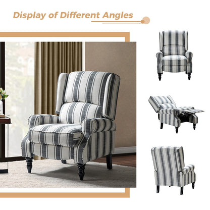 Fauteuil inclinable manuel classique rembourré Olympus avec pieds en bois massif par HULALA HOME